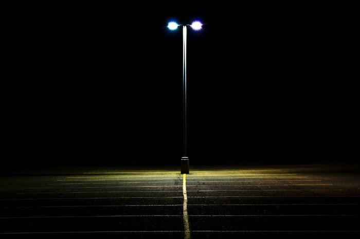 Dark parking lot
