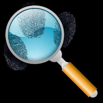 Magnifying glass fingerprints